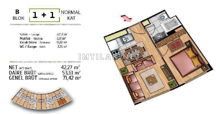 Инвестиции в недвижимость Стамбула - Проект Аюб Хисар IMT - 227 | Планировки квартир