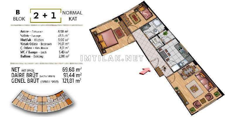 Инвестиции в недвижимость Стамбула - Проект Аюб Хисар IMT - 227 | Планировки квартир