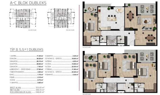 Альбеш Нилуфер (2) 1068 - IMT | Планировки квартир