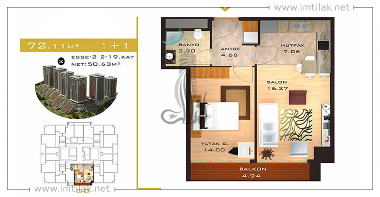 Buy House In Turkey Istanbul - Nour Istanbul Project  IMT-64 | Apartment Plans