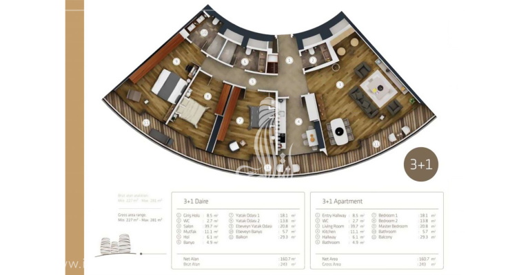 Property For Sale In Istanbul Turkey - Selenium of Istanbul IMT - 230 | Apartment Plans