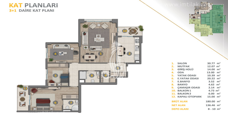 Bahce Bano Istanbul 1396 - IMT | Apartment Plans