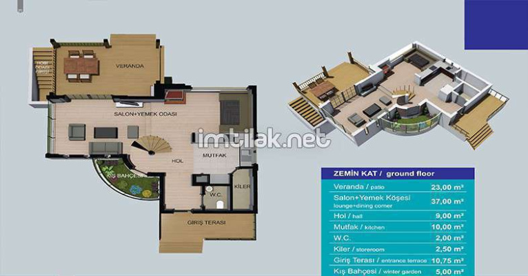 Résidence villas de paradis Sapanca IMT - 662 | Plan de construction