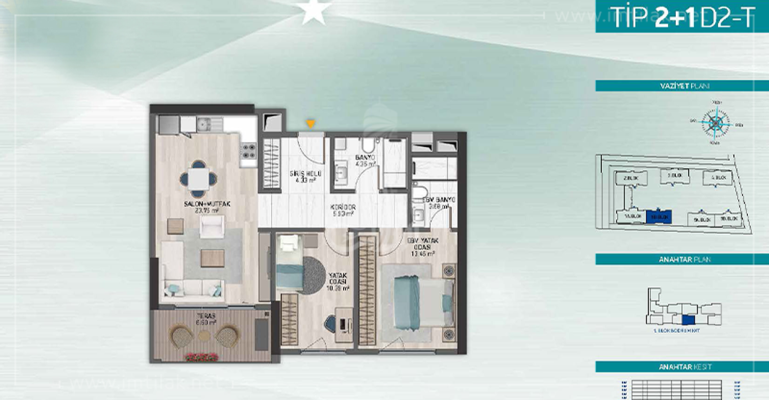 Europe Residence Complex - Atakent IMT-65 | Apartment Plans