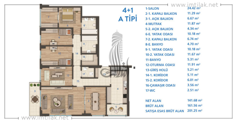 Apartments for sale in Istanbul European side -  IMT-104 Eurasia Residence | Apartment Plans