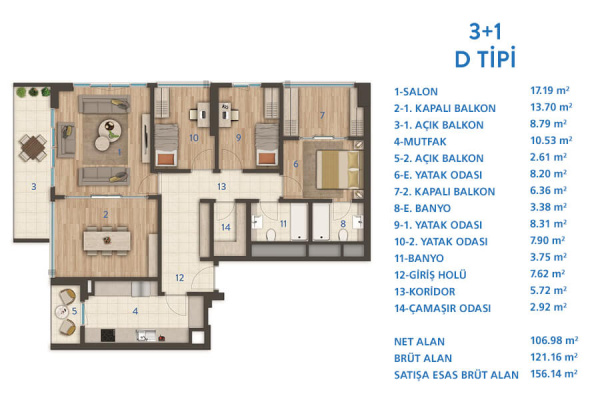 Продажа квартир в европейской части Стамбула - IMT-104 Eurasia Residence | Планировки квартир
