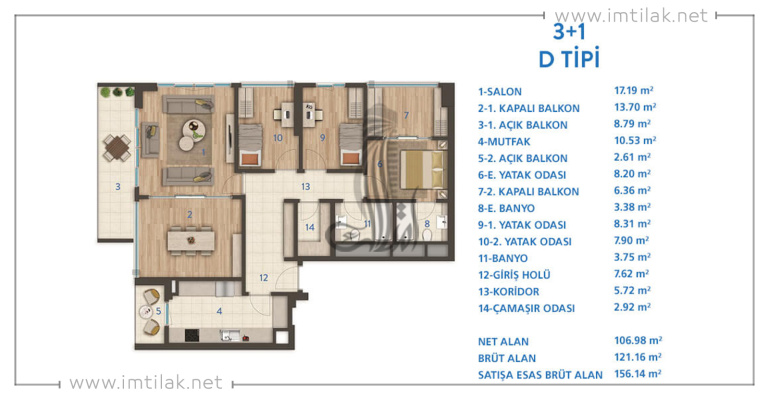Apartments for sale in Istanbul European side -  IMT-104 Eurasia Residence | Apartment Plans