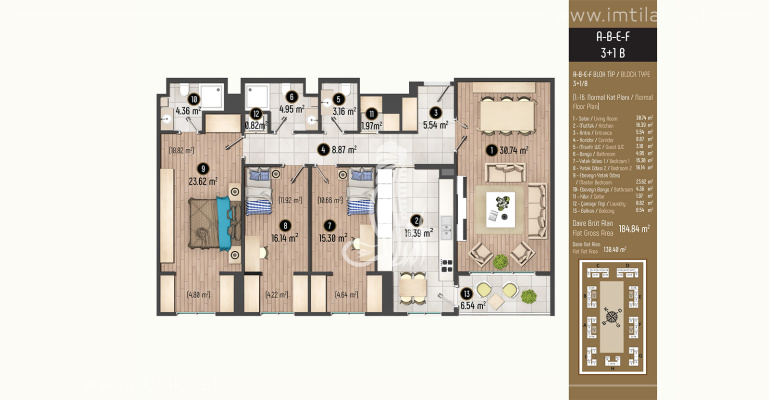 Проект Резиденции Бейликдюзю IMT-111 | Планировки квартир
