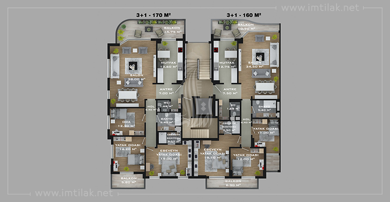 IMT-24 Terrace Yalincak 2 Project | Apartment Plans