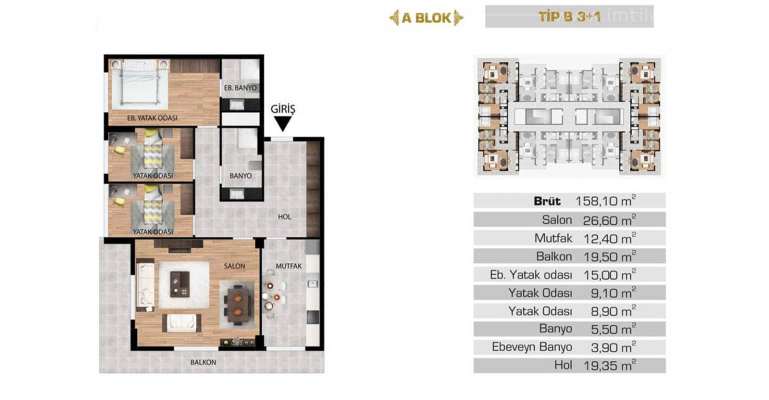 Авджылар Парк Комплекс IMT-179 | Планировки квартир