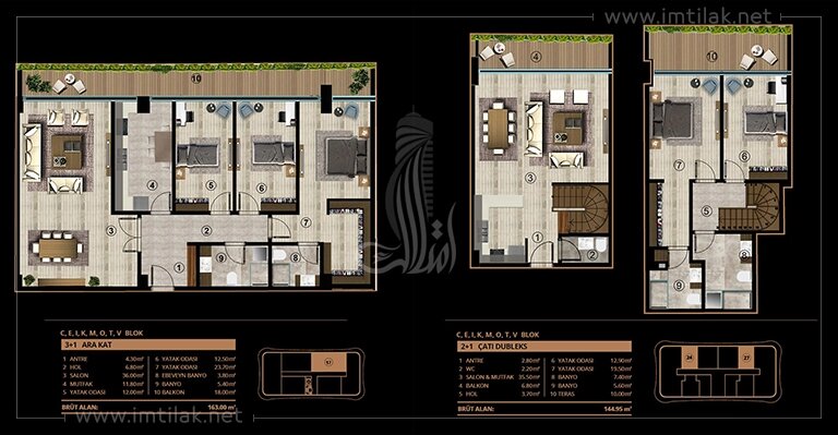Продажа квартир в Коджаэли - Анатолия Форум Проект IMT-603 | Планировки квартир