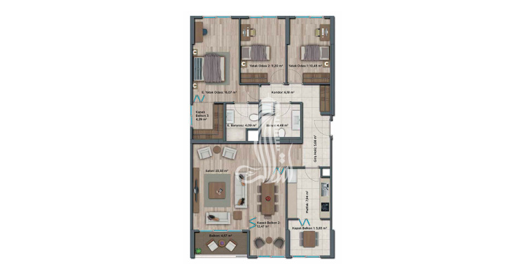 Санджактепе Океан IMT - 414 | Планировки квартир