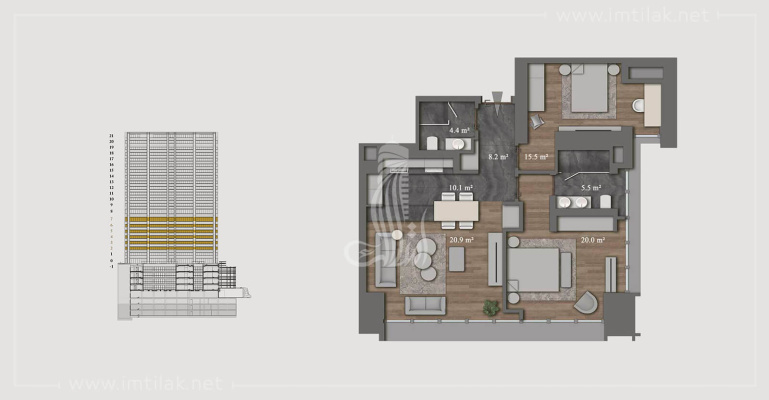 Carlton  IMT - 1308 | Apartment Plans