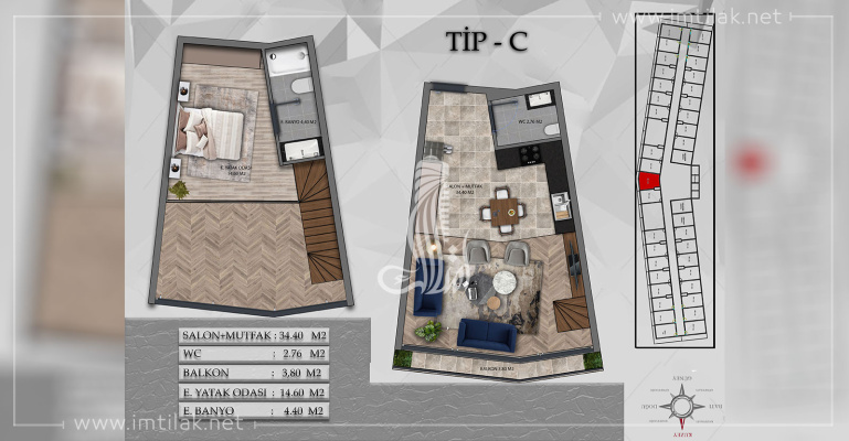 Лофт Экспресс ИМТ - 1319 | Планировки квартир