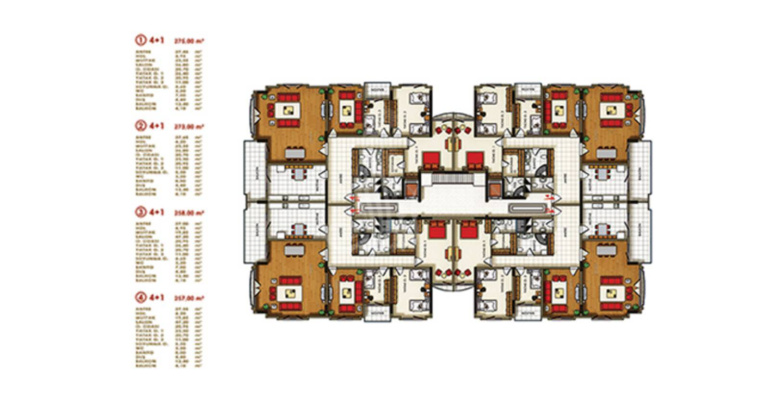 Проект Хилал Конаклари 1332 - IMT | Планировки квартир