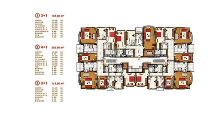 Hilal Konaklari 1332 - IMT | Apartment Plans