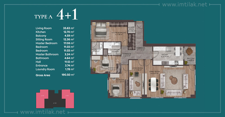 Сакура проект ИМТ - 1344 | Планировки квартир